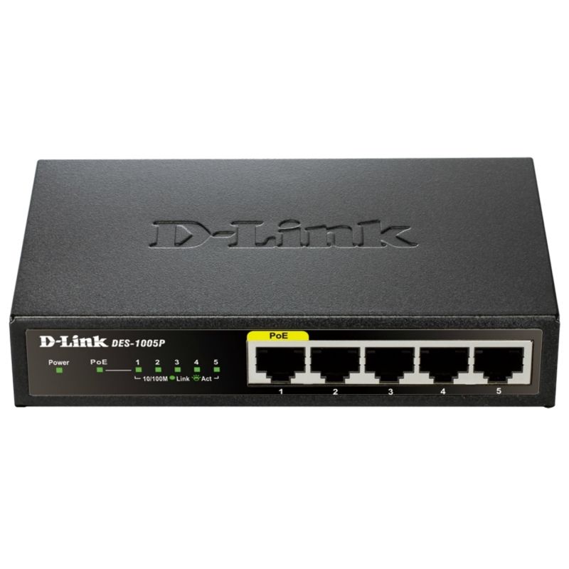 Conmutador de red D-Link DES-1005P Switch 5x10/100Mbps 1xPoE