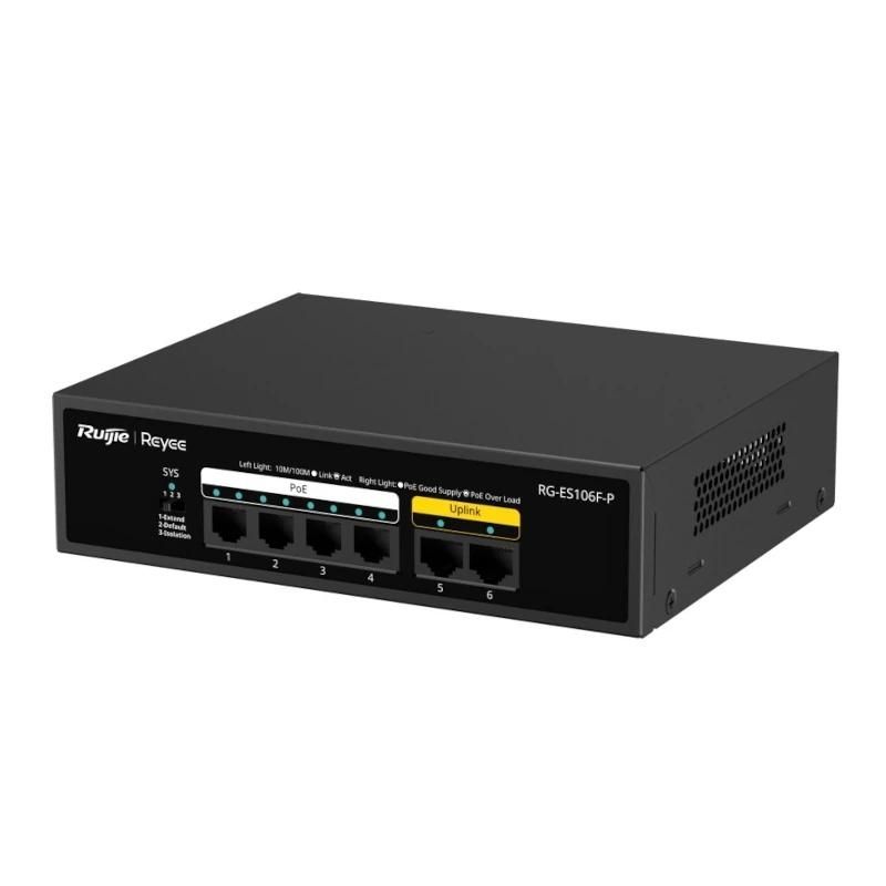 Conmutador de red Ruijie Networks Reyee 6-Port 100Mbps, 4 of the ports support PoE/P