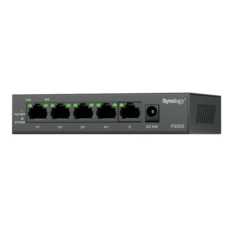 Conmutador de red Synology PS500 Switch 4xG PoE+ 1xG 60W