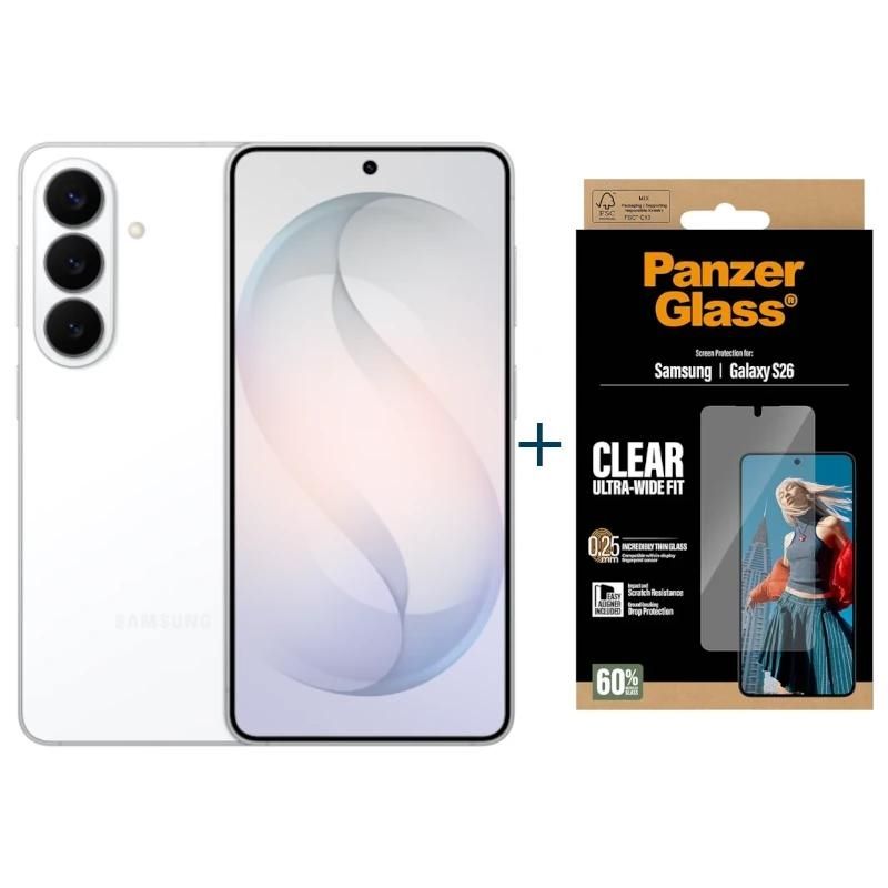 Téléphone mobile Samsung Galaxy S26 5G 256Gb 12Gb White+Prot Panzer