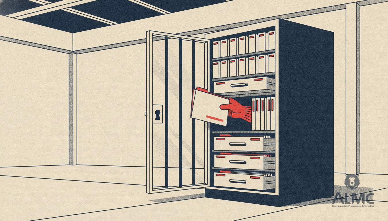 Metáfora de una base de datos accesible sin autenticación a través de una extensión de Joomla vulnerable