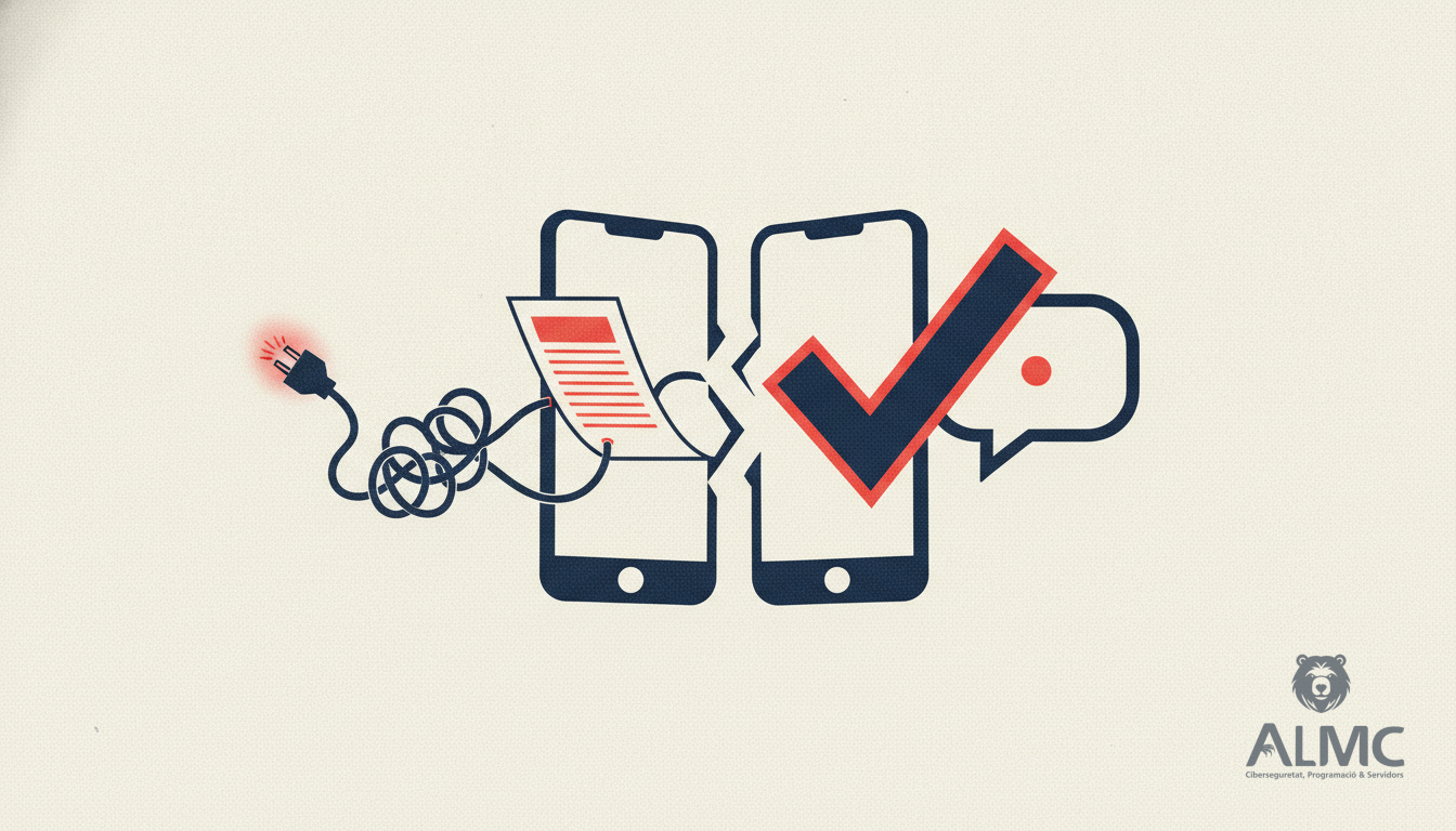 Comparación visual entre un formulario de Facebook que genera un teléfono desconectado y WhatsApp que verifica el contac