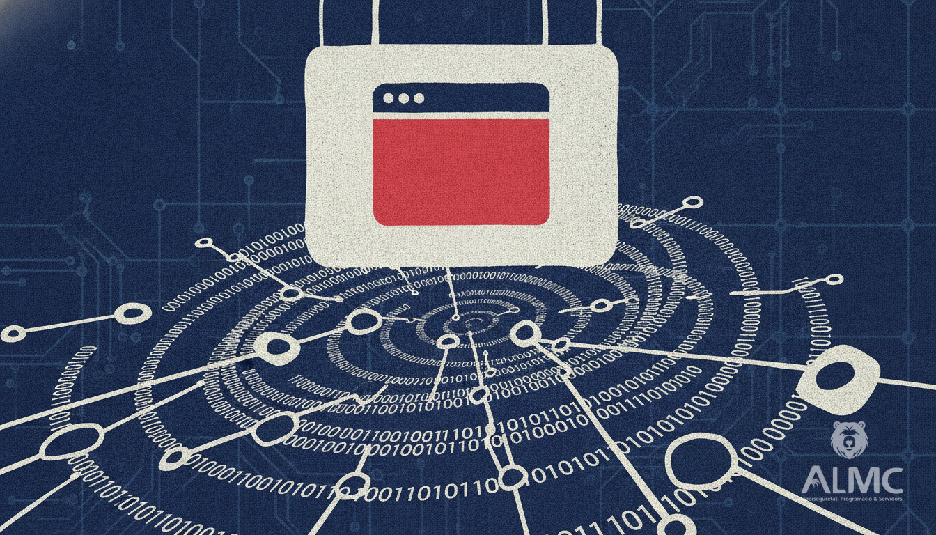 Digital padlock and browser window symbolizing web security