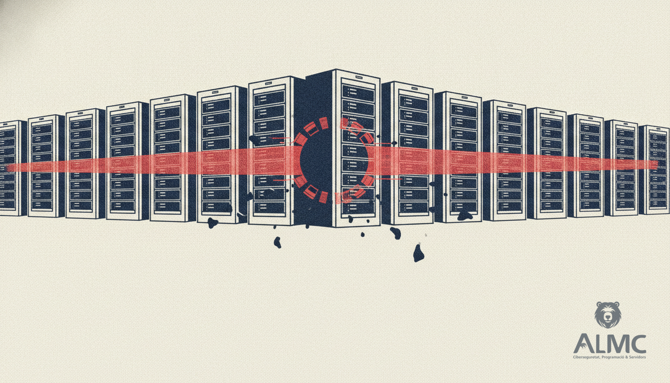 Server racks forming a unified barrier that blocks malicious traffic across multiple machines at once