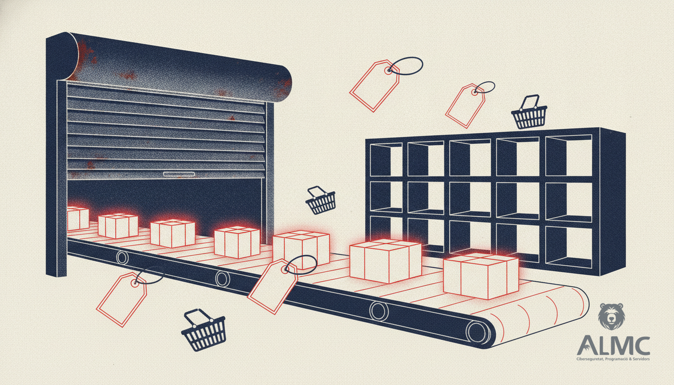 Tienda online con escaparate digital y paquetes listos para enviar a clientes