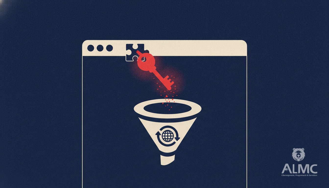 A key representing an OAuth token escaping from a browser extension into a proxy server