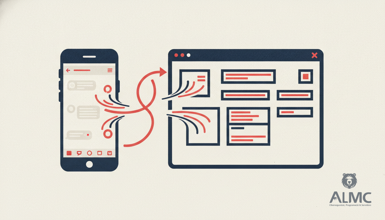 Móvil con WhatsApp transformándose en un ticket de Zendesk.
