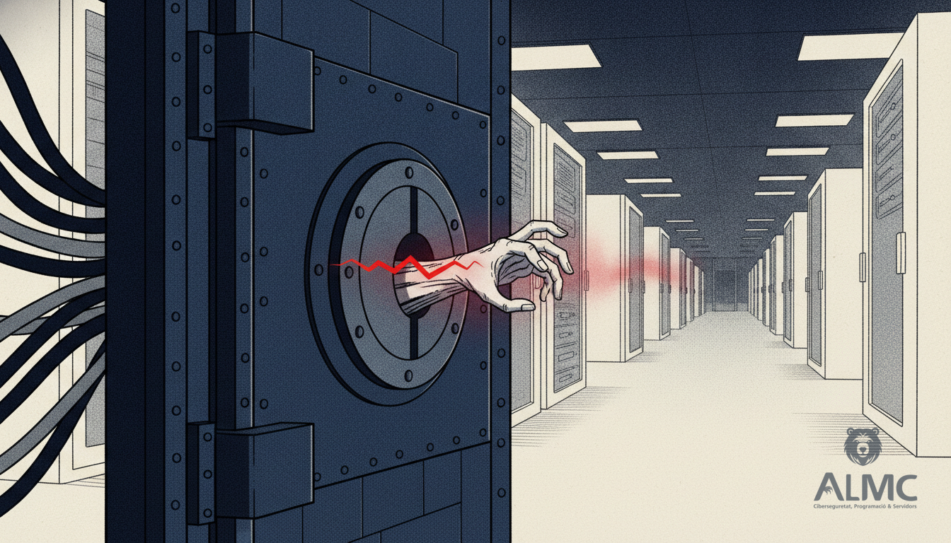 Firewall de empresa con una brecha en su interfaz de gestión abierta a la red